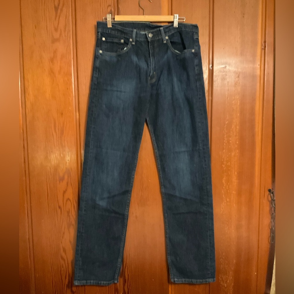 Levi's 505 Men's Straight Jeans - 34 x 34 Regular Dark Denim Jeans # 2347